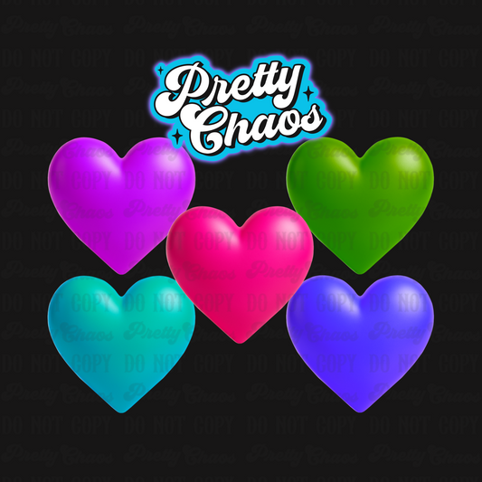 3d Hearts Clip Art
