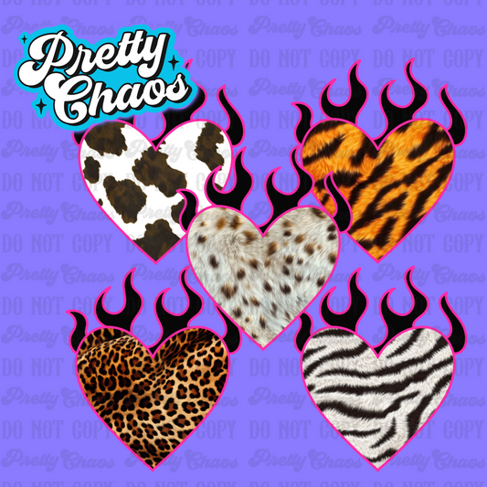 Flame Hearts Clip Art