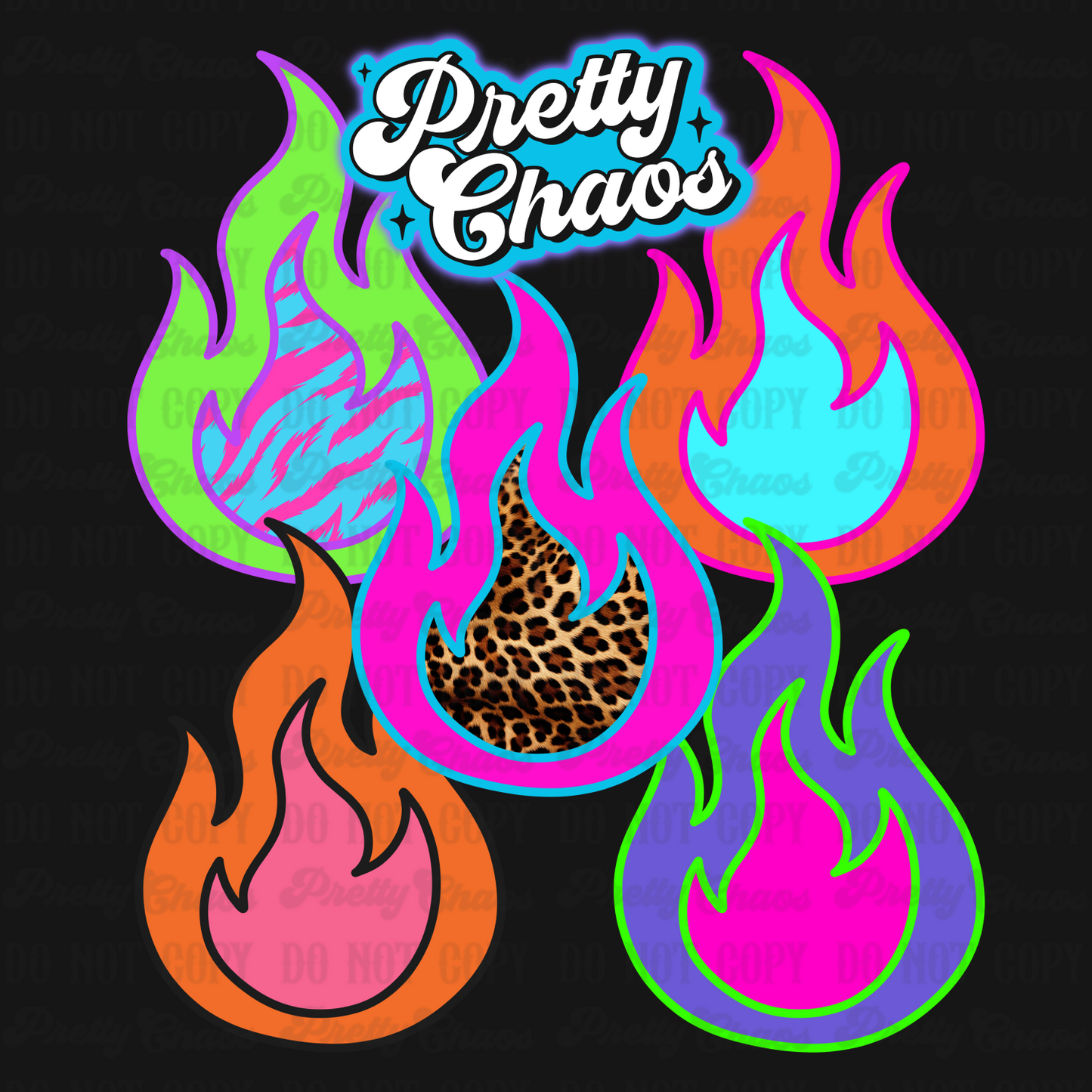 Neon Flame Clip Art