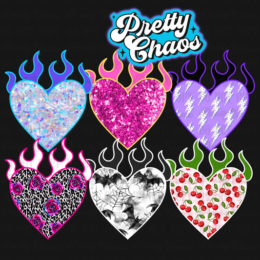 Flame Hearts Clip Art